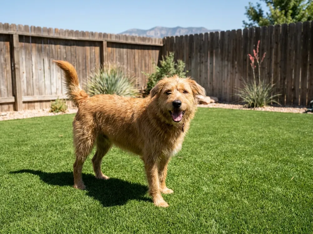 Pet-friendly artificial turf backyard in Orem, UT