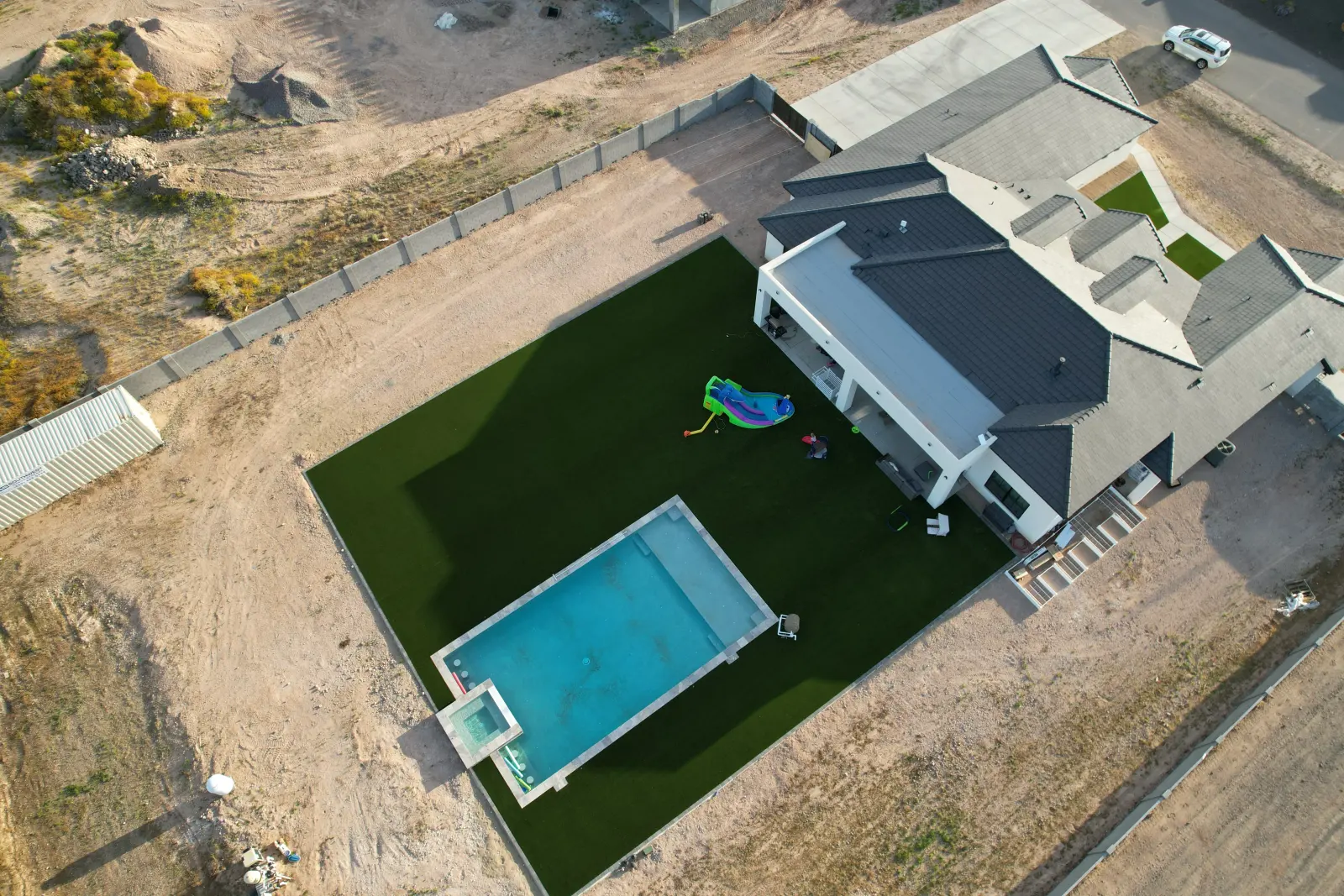 Lush 70 artificial turf yard installation by The Turf Yard